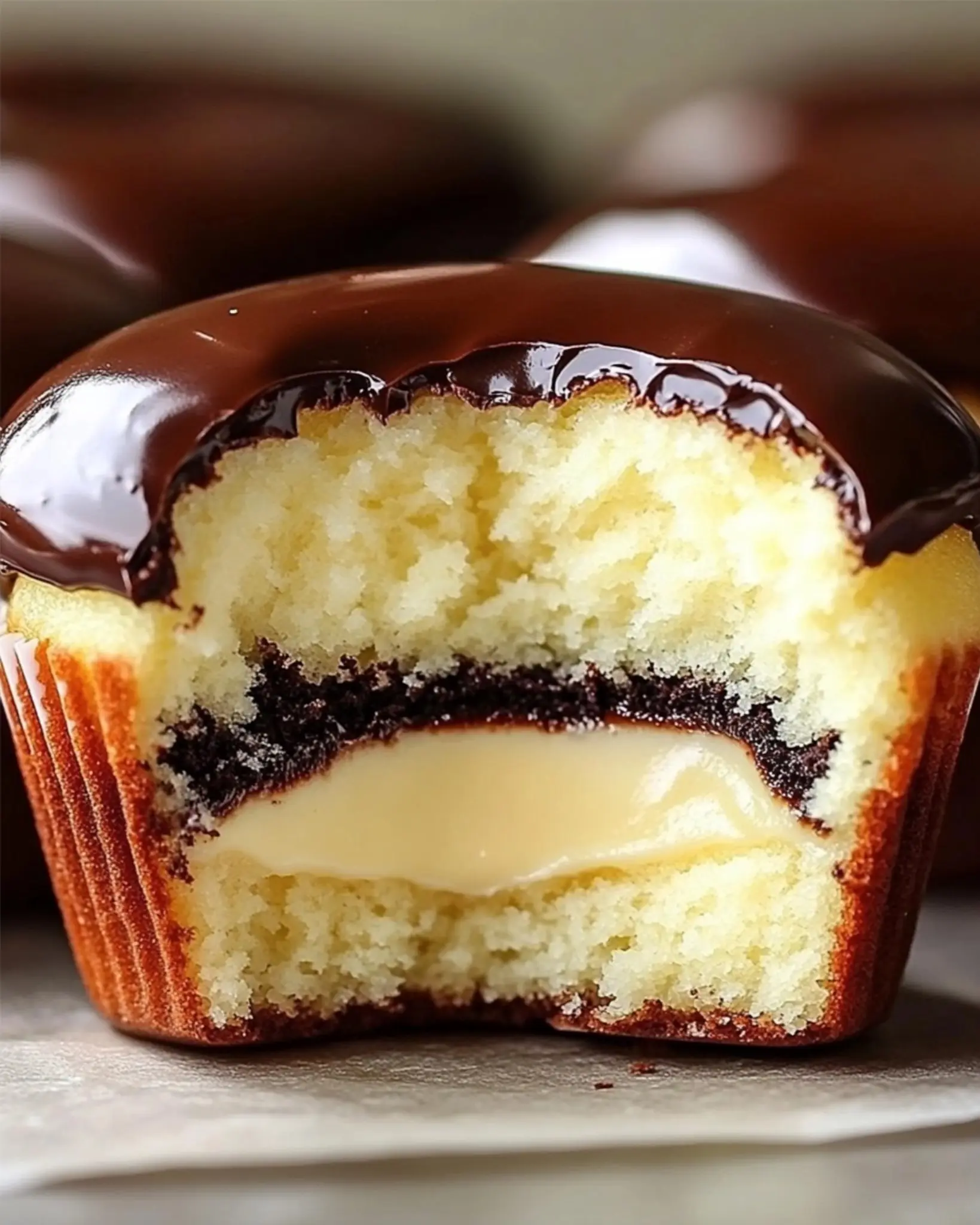 Boston Cream Pie Cupcakes ๐ง๐ซ