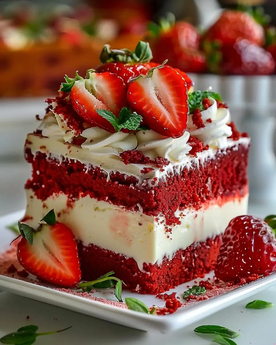 Decadent Red Velvet Strawberry Cheesecake Delight ๐ฐ๐