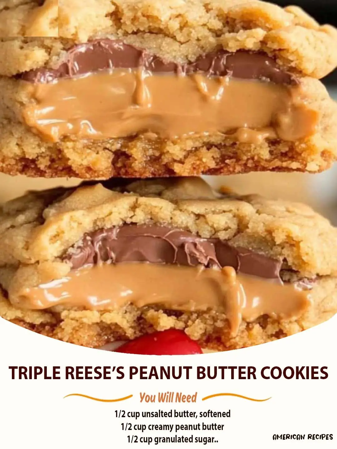 Triple Reeseโs Peanut Butter Cookies
