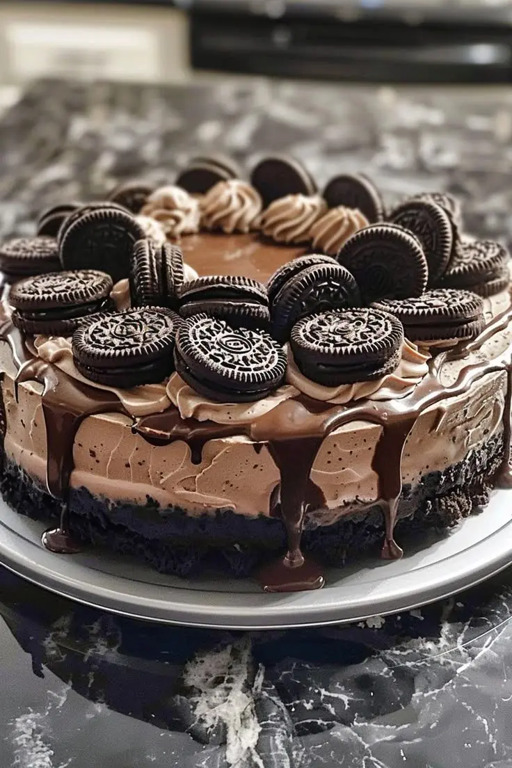 Rich Chocolate Cheesecake Nestled in an Oreo Crust