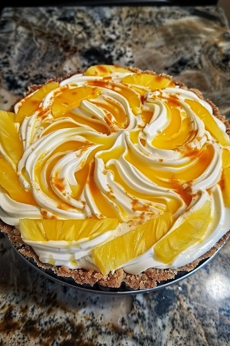 No-Bake Orange Pineapple Swirl Cheesecake: Tropical Delight! ๐๐๐ฐ