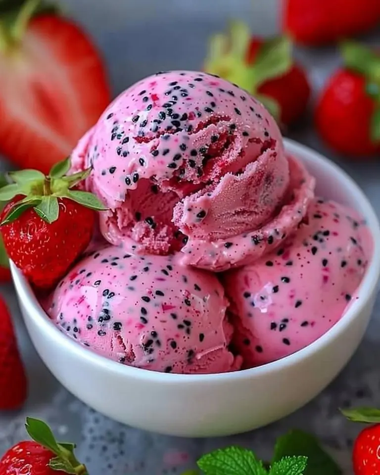 Homemade Dragonfruit Strawberry Ice Cream Recipe ๐๐๐ฆ