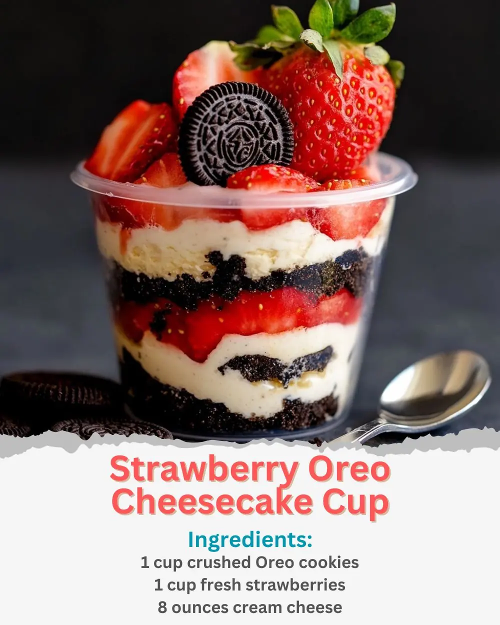 Strawberry Oreo Cheesecake Cups Recipe