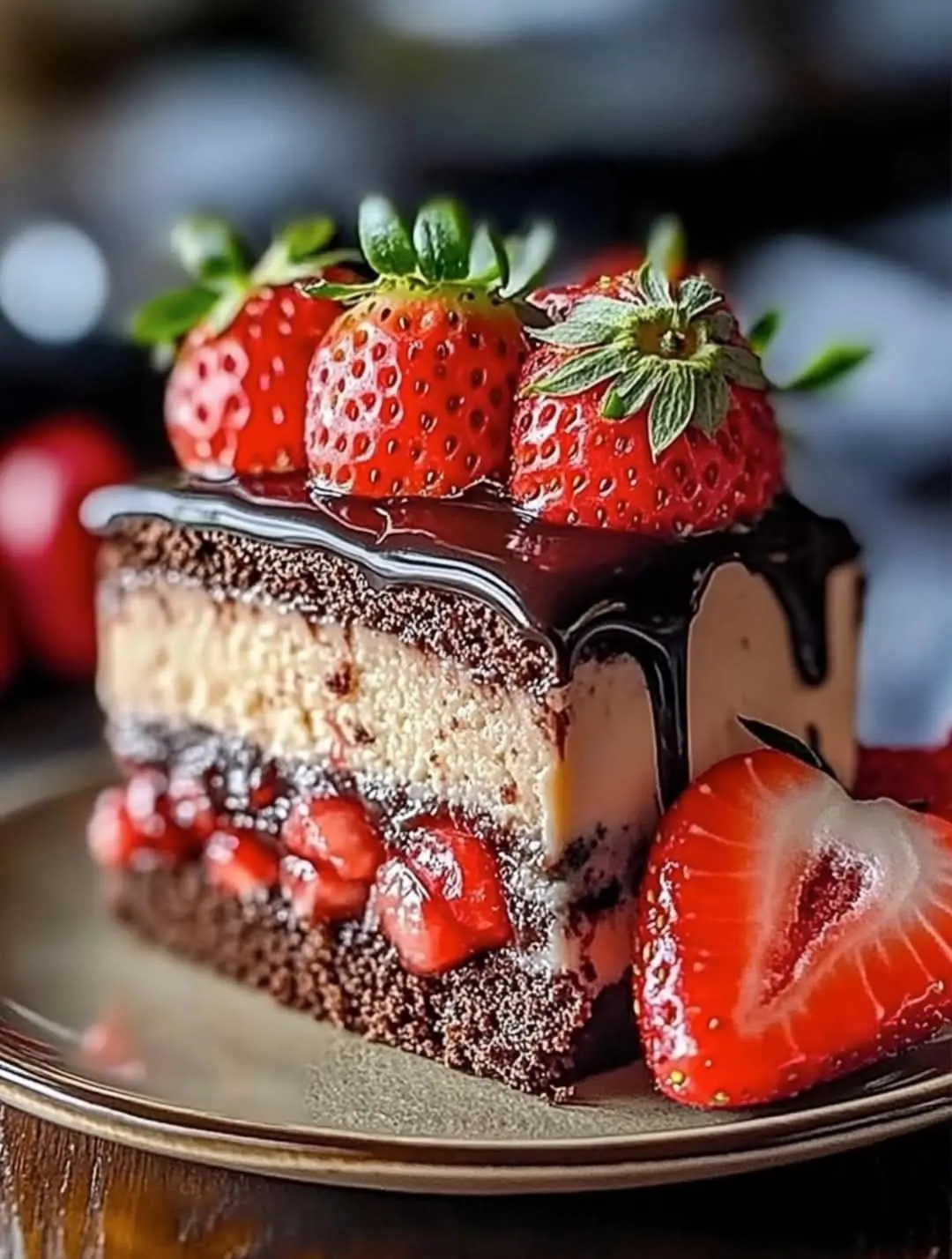 Crimson Choco-Berry Rhapsody Cheesecake