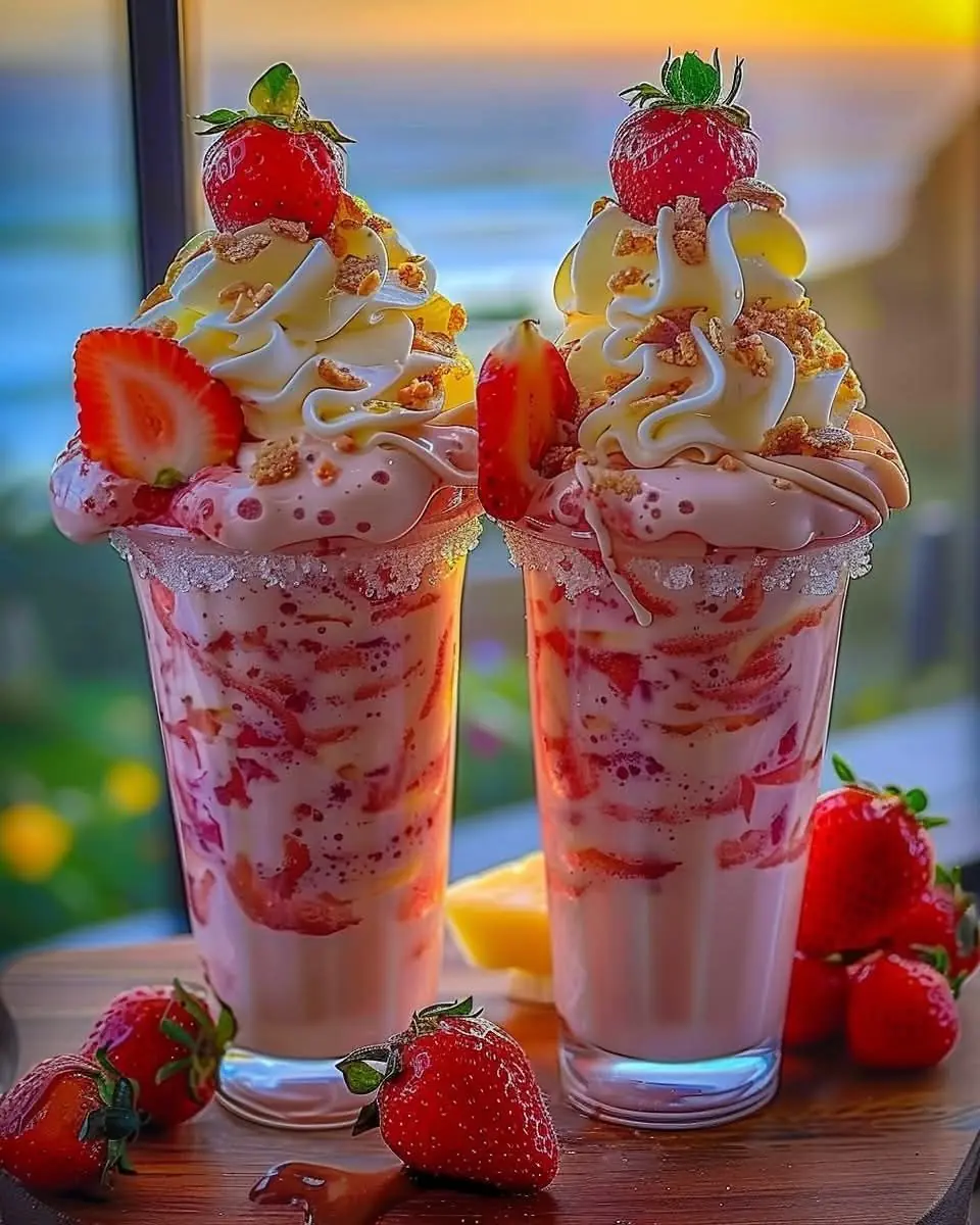 Strawberry Piรฑa Colada with Malibu Frosting