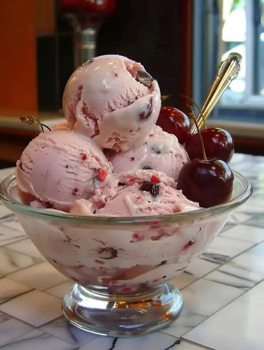 Homemade Cherry Ice Cream