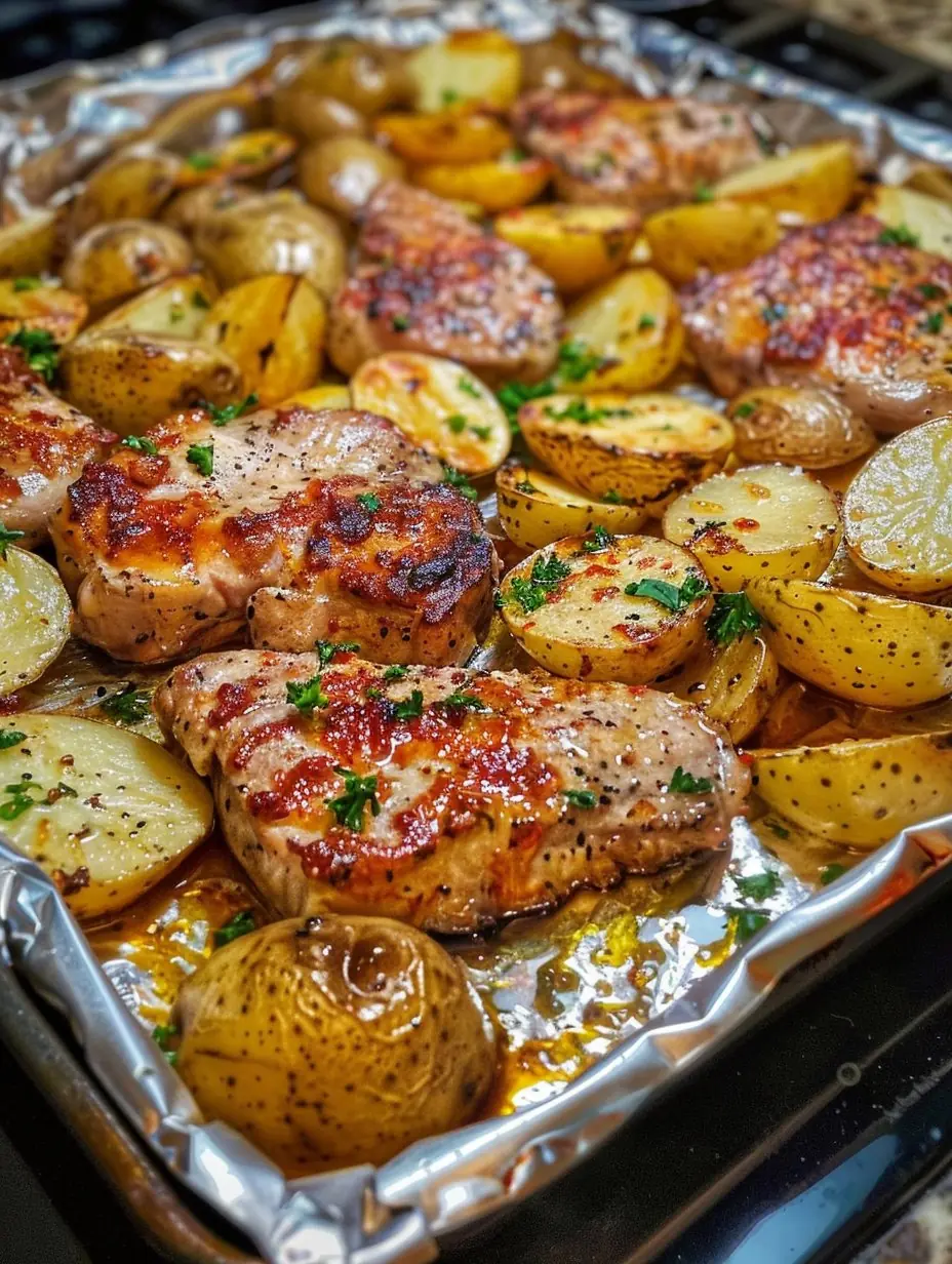 Pork Chops with Seasoned New Potatoes