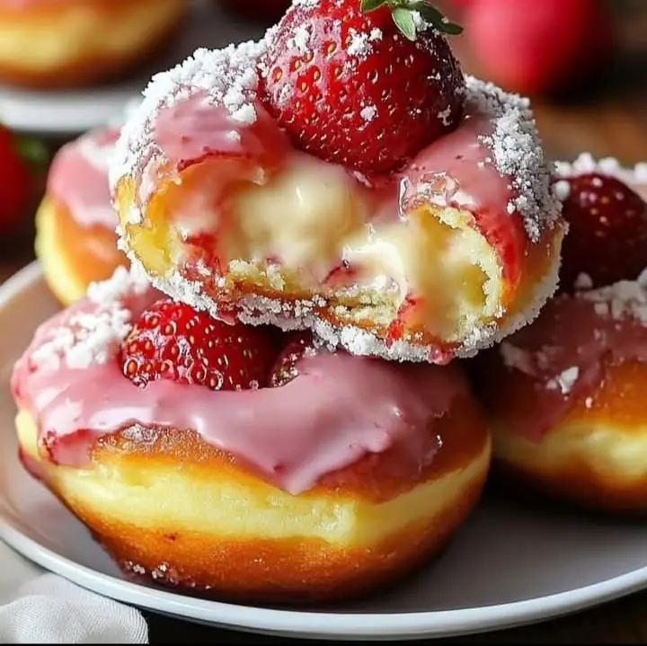 Strawberry Cheesecake Stuffed Donuts