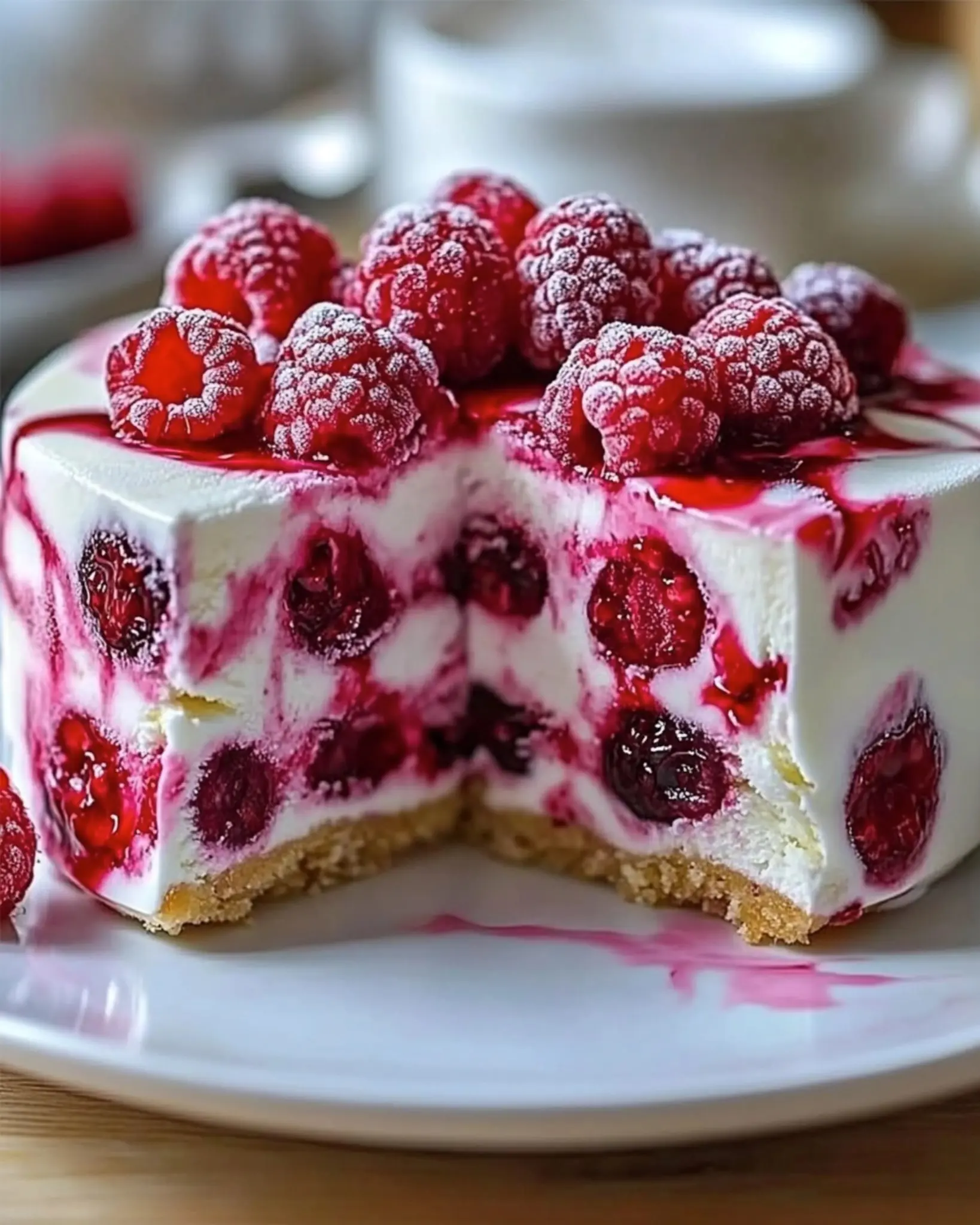 Raspberry Swirl Ice Cream Cake โ A Frozen Symphony of Berry Bliss! ๐ฐ๐