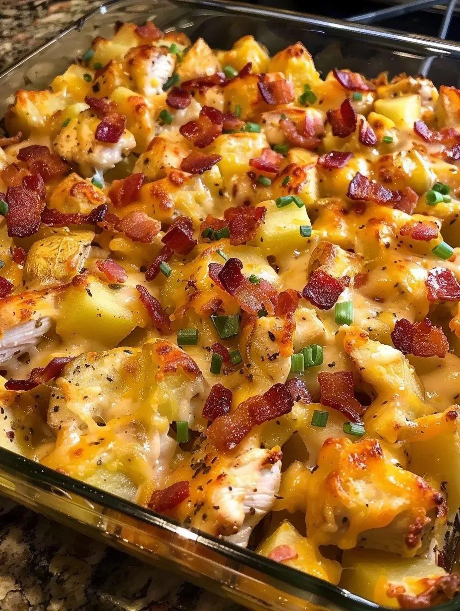 Chicken Bacon Ranch Potato Bake