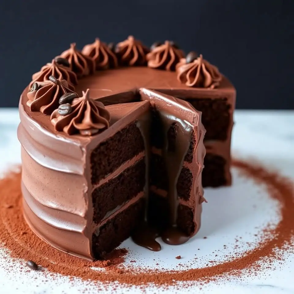 Chocolate Espresso Layer Cake with Whipped Ganache
