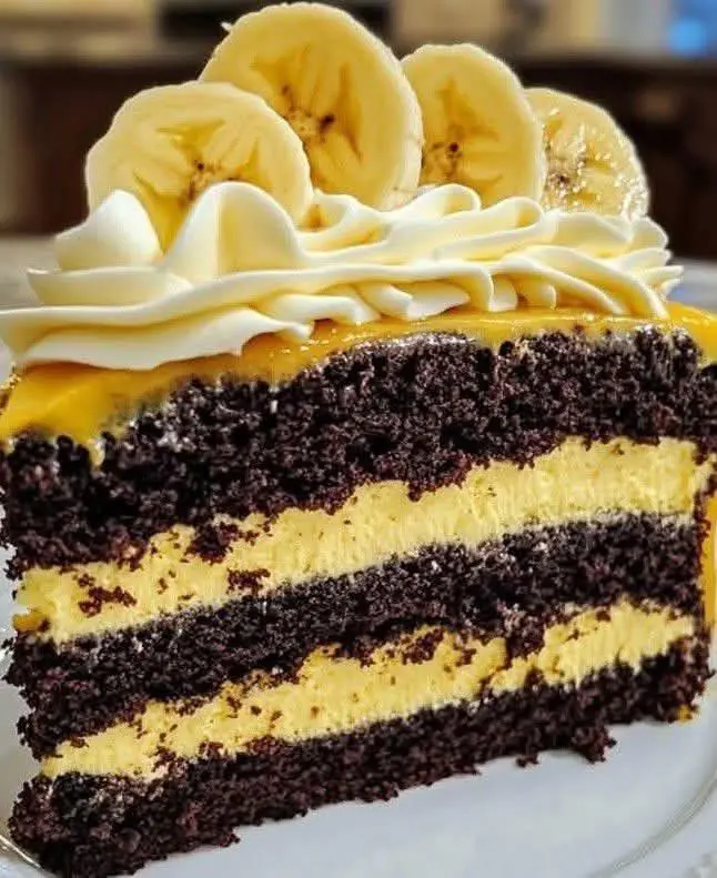 Double Chocolate Banana Layer Cake ๐๐ซ