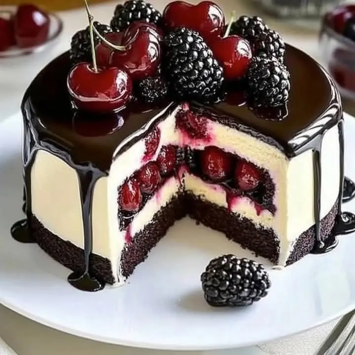 Dive into Decadence: Black Forest Cheesecake Bliss! ๐๐๐ซ